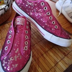 womens pink sparkly converse